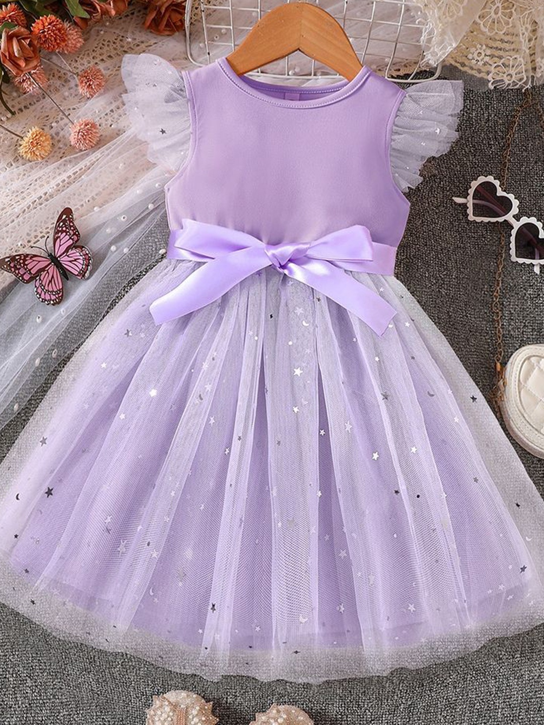 

LULU & SKY Embellished Fit & Flare Dress, Purple