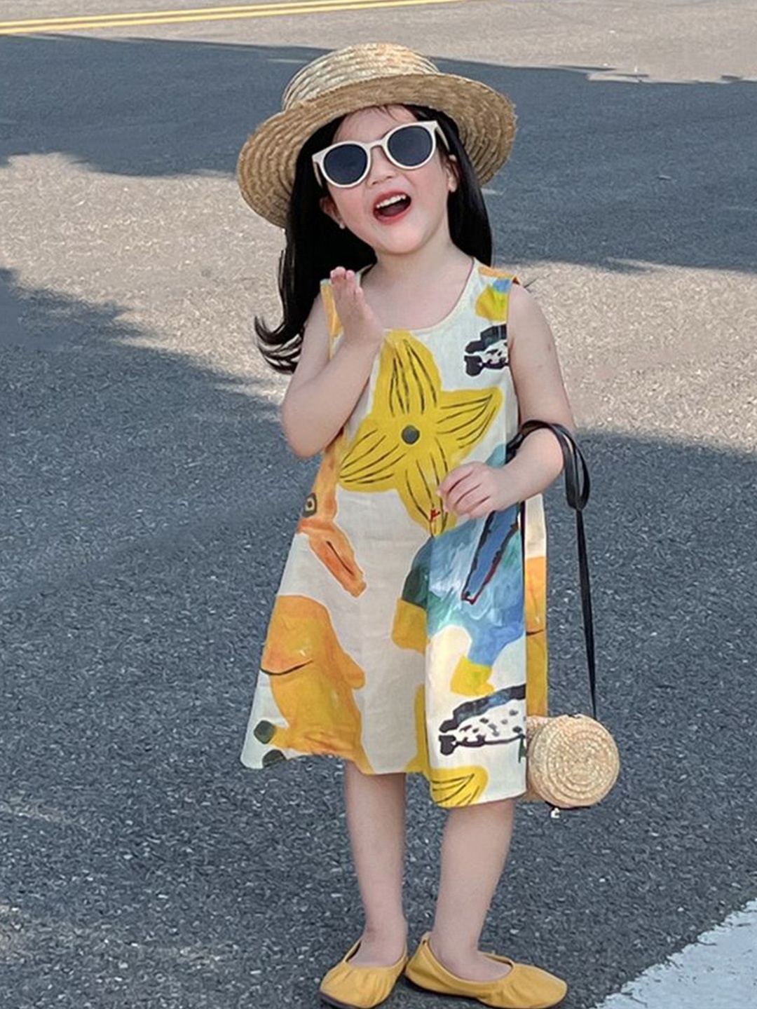 

LULU & SKY Print A-Line Dress, Yellow