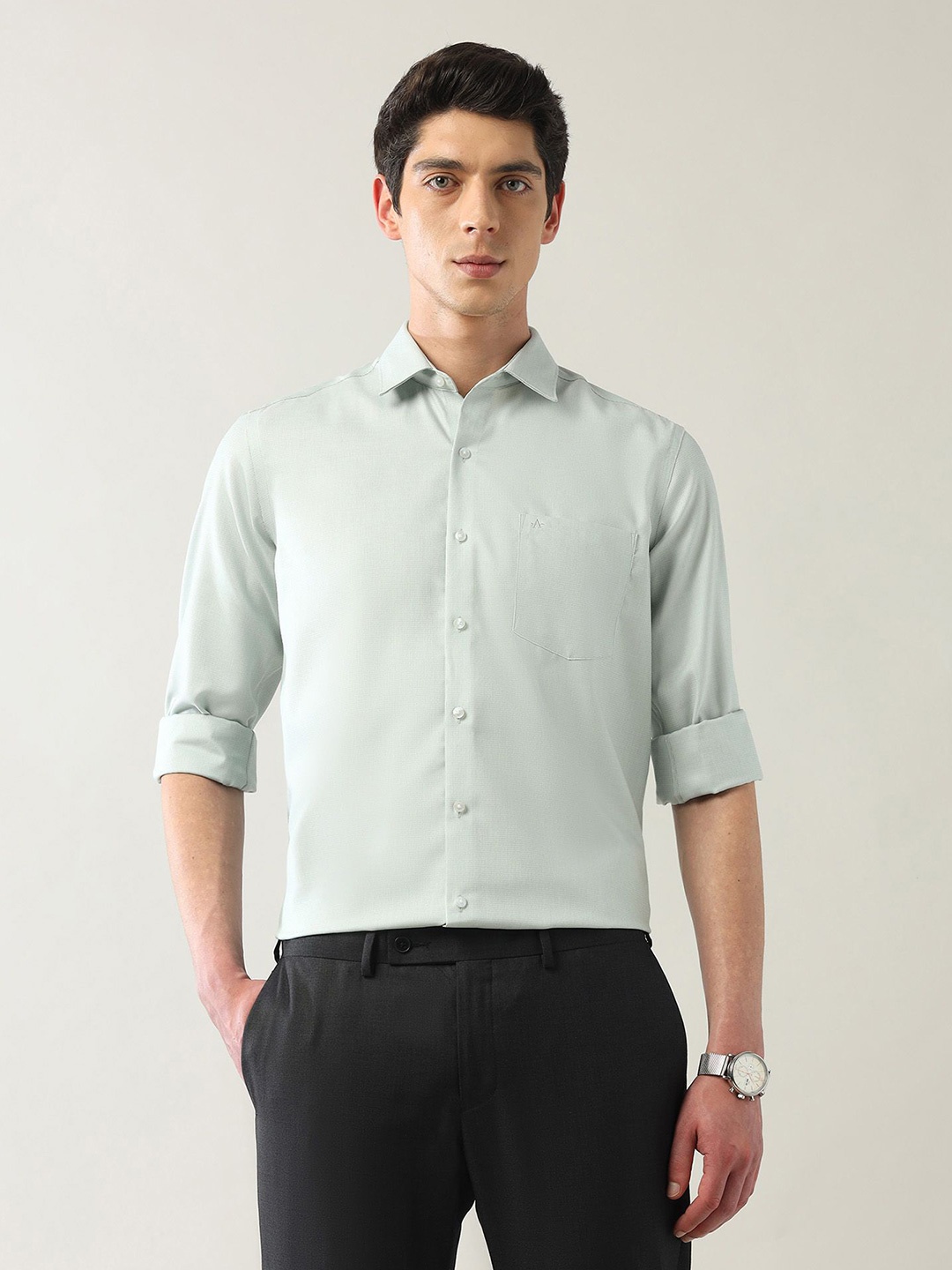

Arrow Men Slim Fit Opaque Formal Shirt, Green