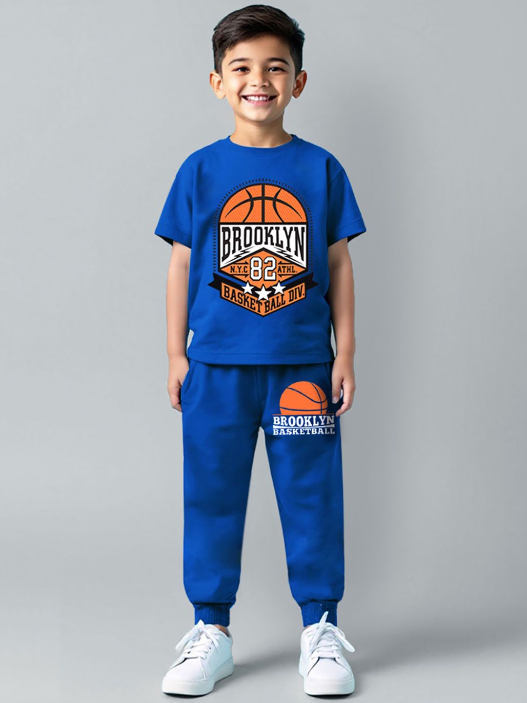 

HERE&NOW Boys Printed T-Shirt and Joggers, Blue