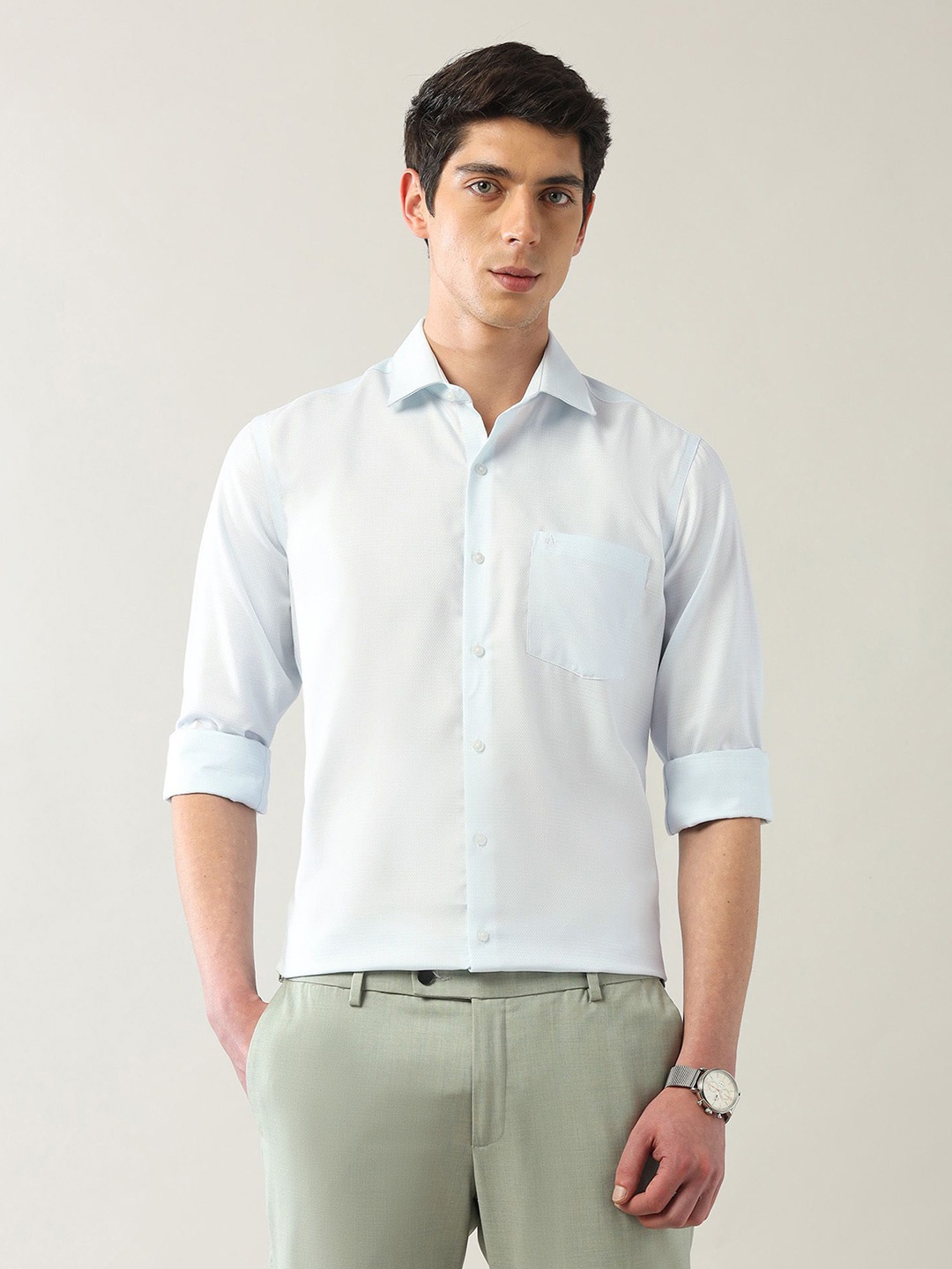 

Arrow Men Slim Fit Opaque Formal Shirt, Green