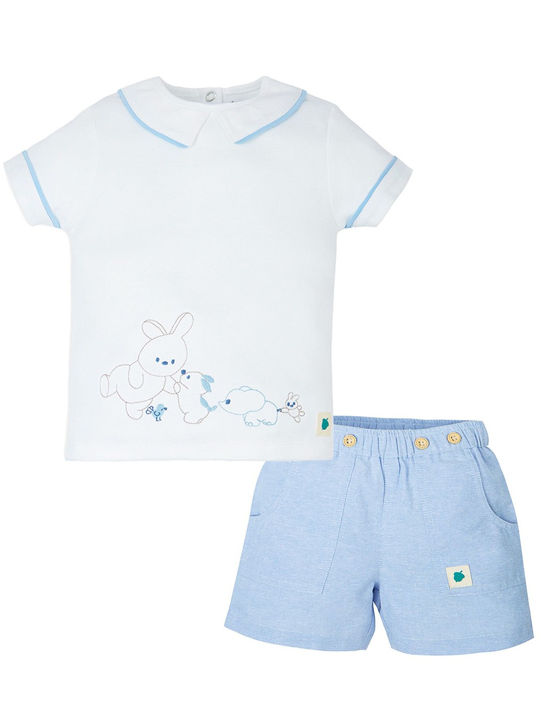 

My Milestones Boys T-shirt with Shorts, White