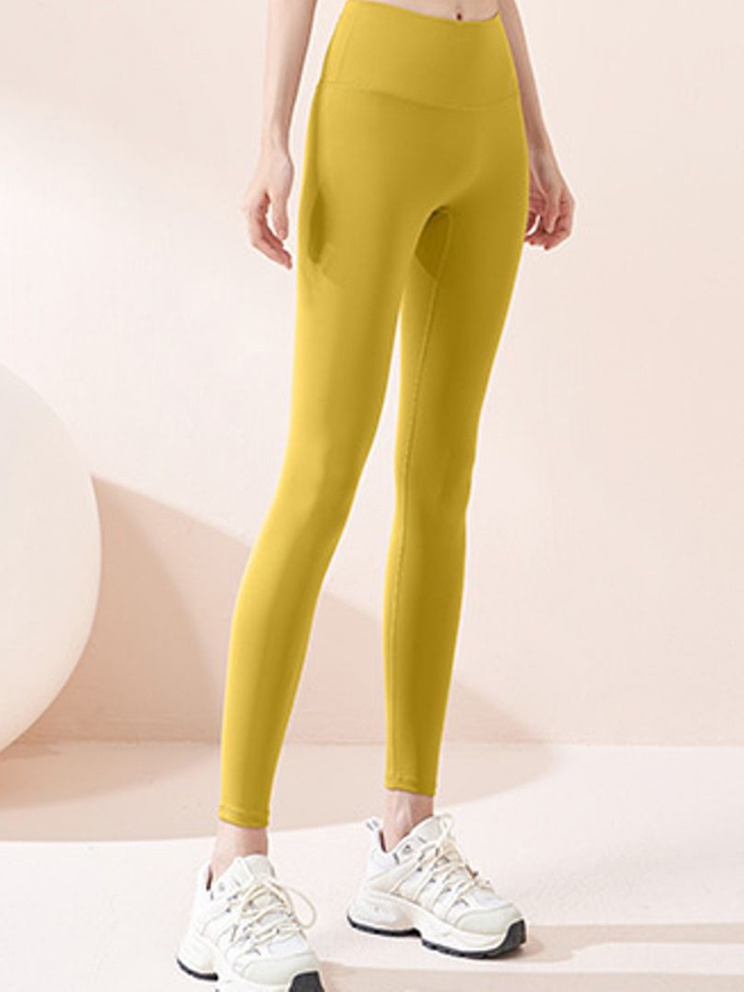 

HRX High Rise Ankle Length Yoga Tights, Mustard