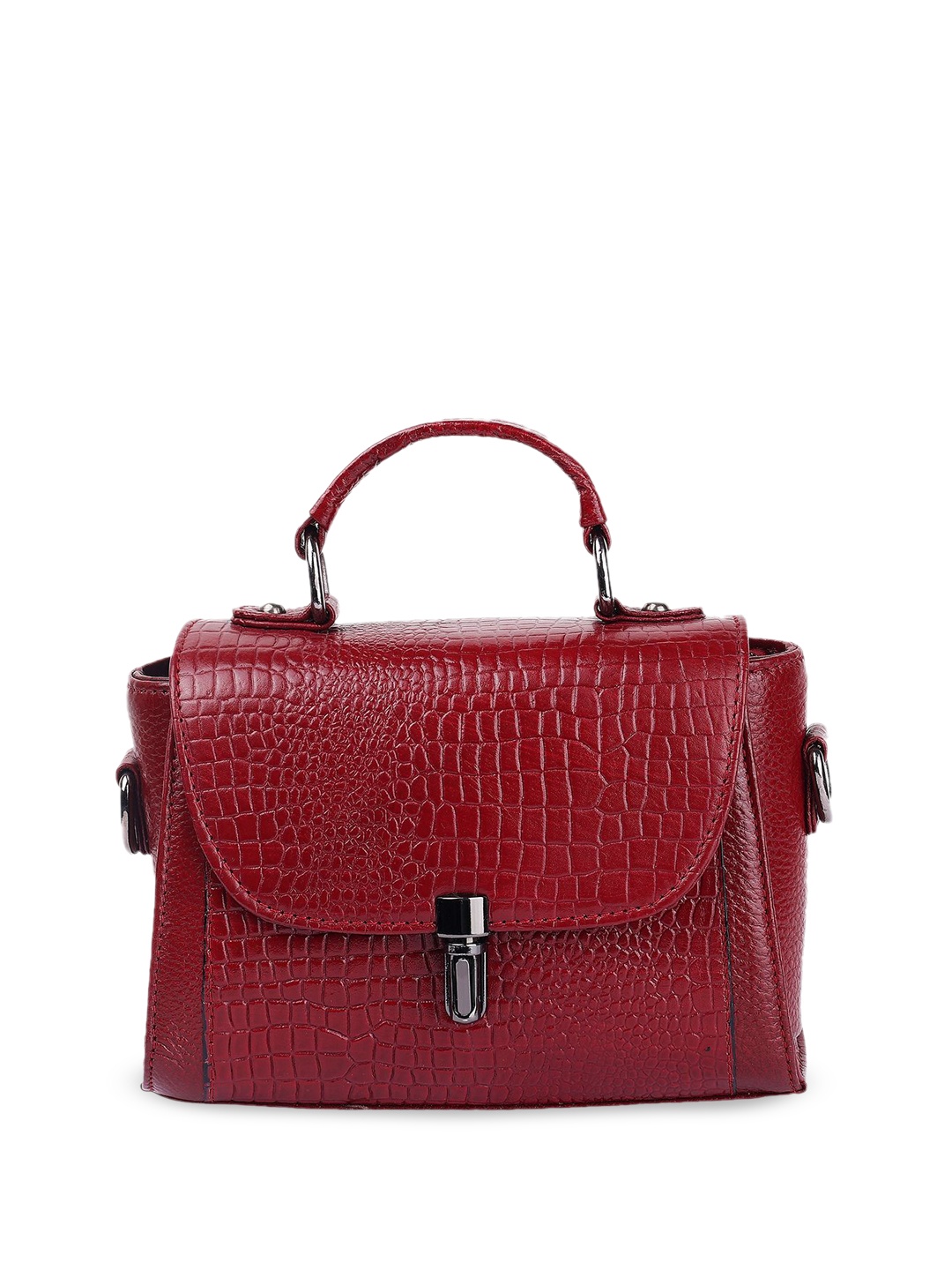 

Steve Jhonson Leather Structured Shoulder Bag, Red