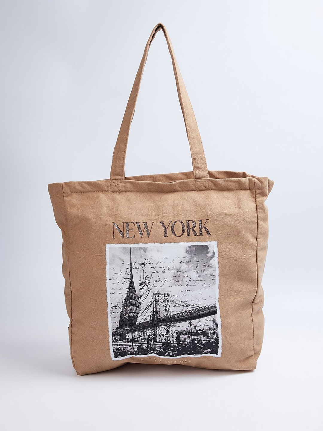 

max Printed Oversized Shopper Tote Bag, Brown
