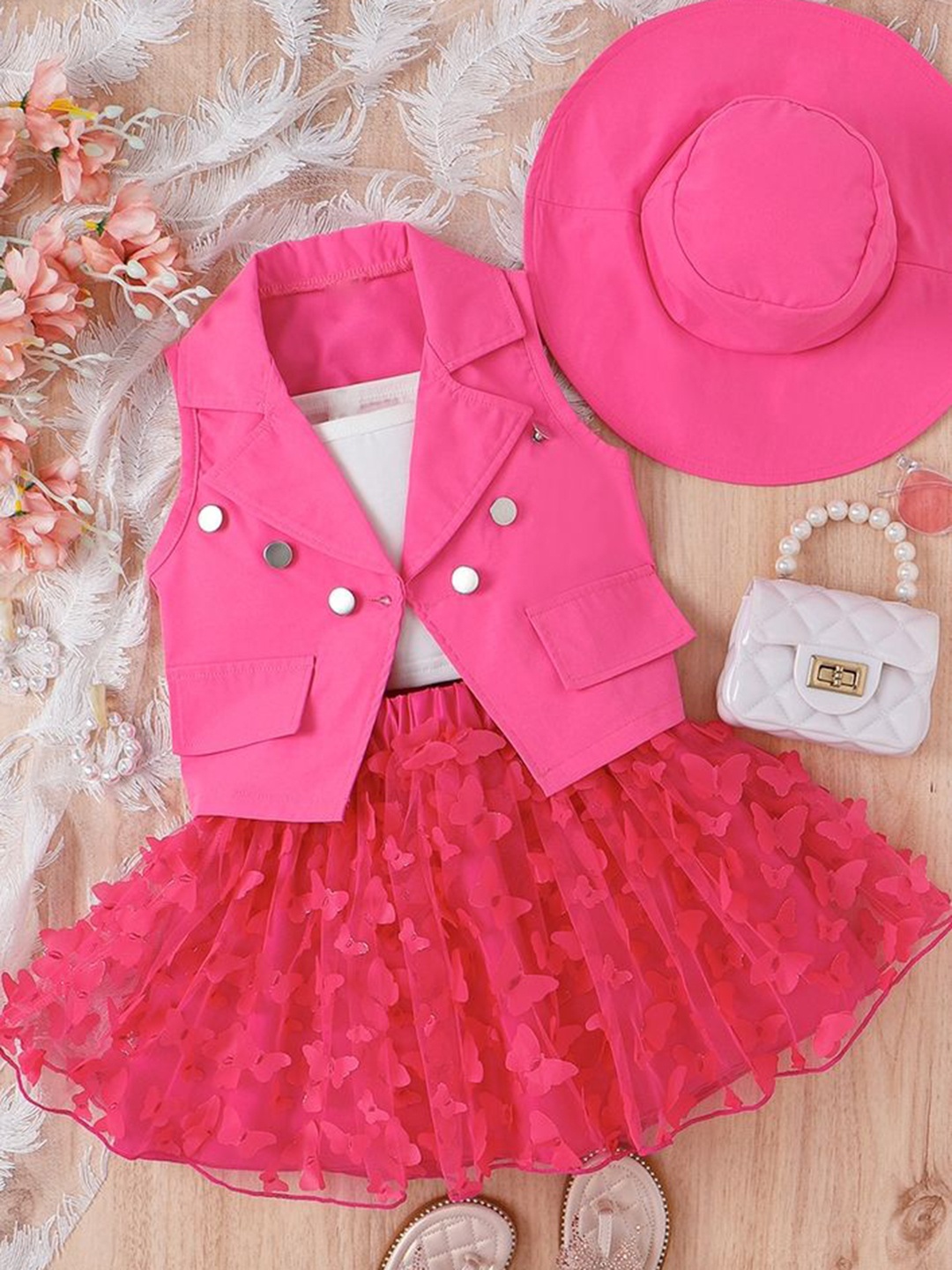 

LULU & SKY Girls Top with Skirt, Rose