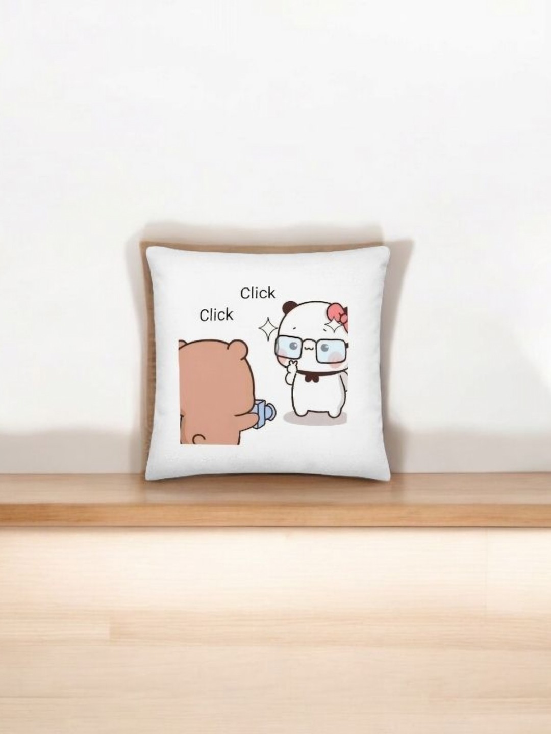 

Anikmart White & Brown Printed Square Shaped Pre-Filled Cushion