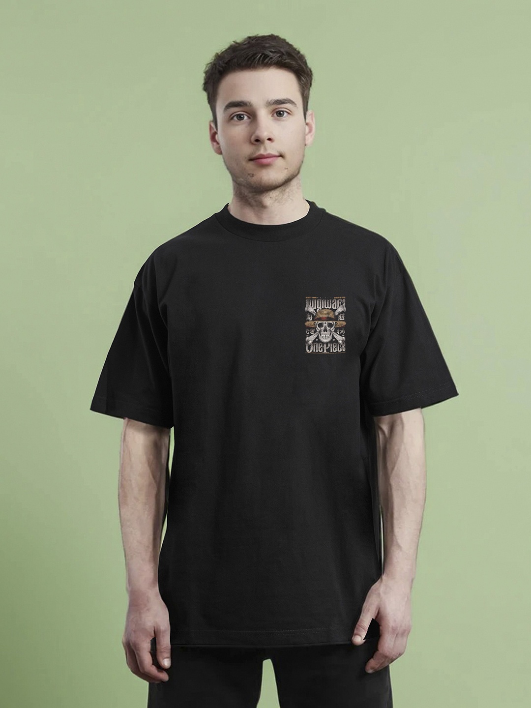 

Moda Rapido Men Printed Applique T-shirt, Black