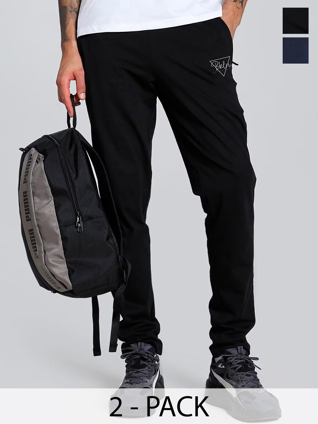 

Moda Rapido Men Cotton Straight Fit Track Pants, Black