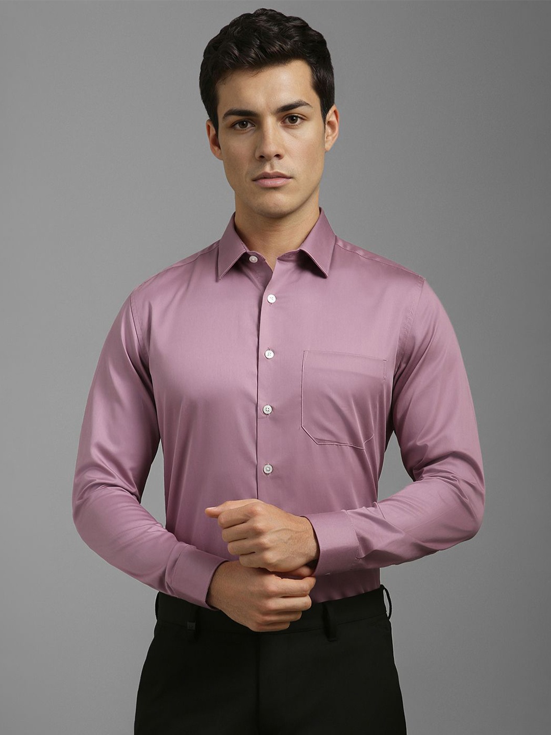 

Louis Philippe Men Slim Fit Opaque Formal Shirt, Pink