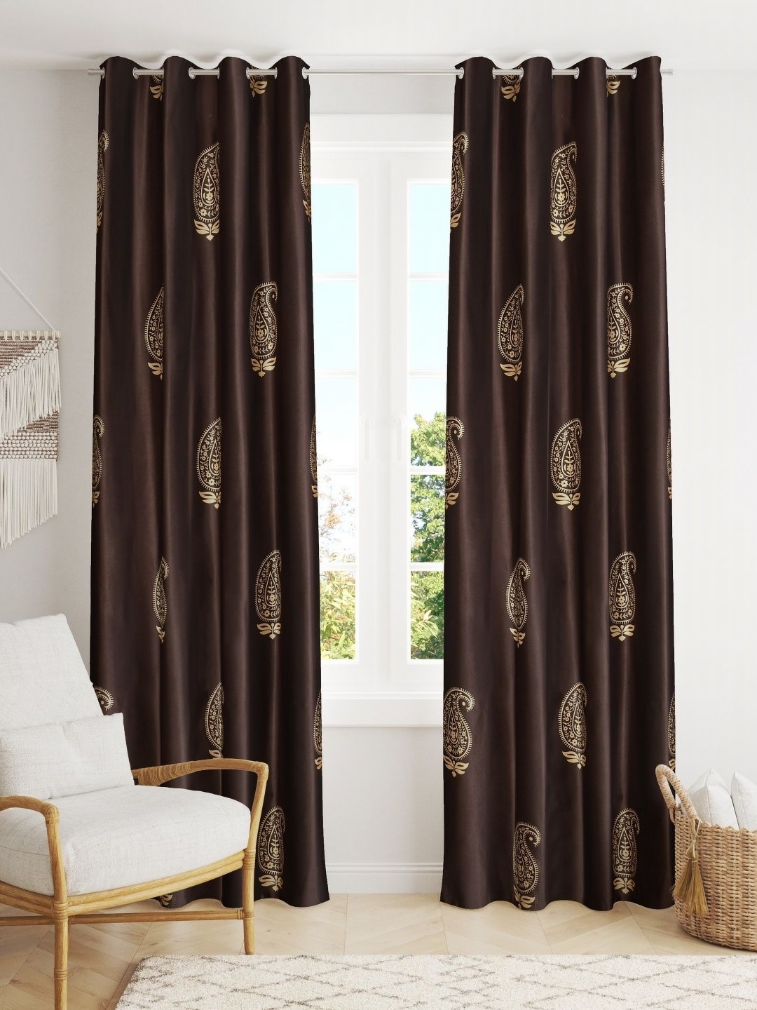 

Galaxy Home Decor Brown Set of 2 Window Curtain