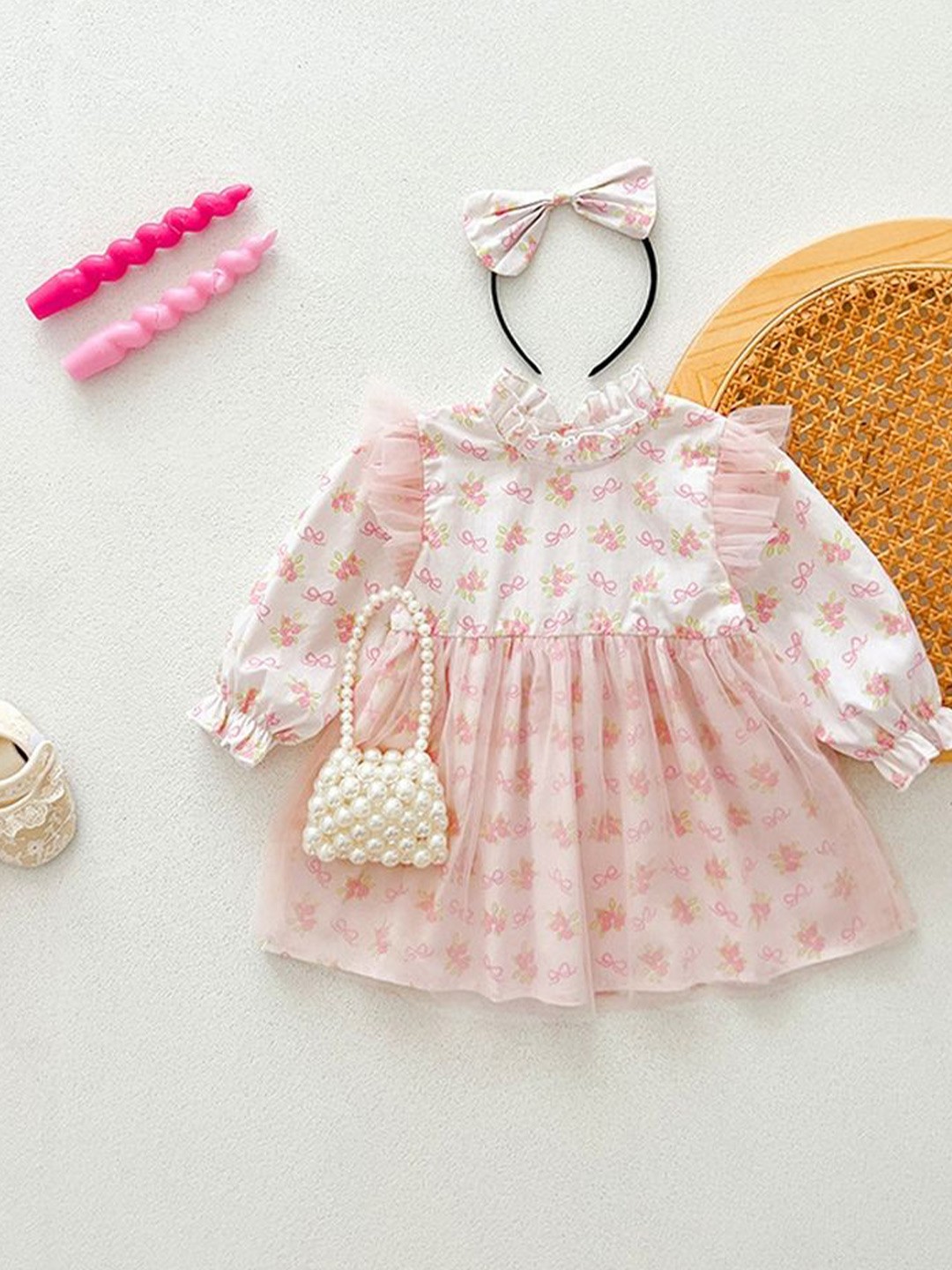 

LULU & SKY Floral Print Fit & Flare Dress, Pink