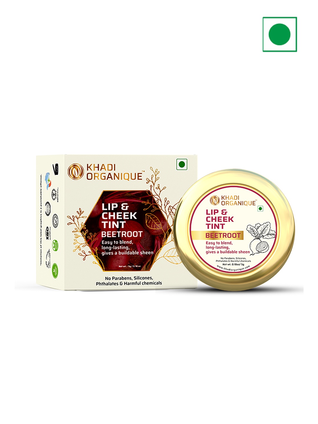 

Khadi Organique Beetroot Vegan & Organic Lip & Cheek Tint - 5 g, White