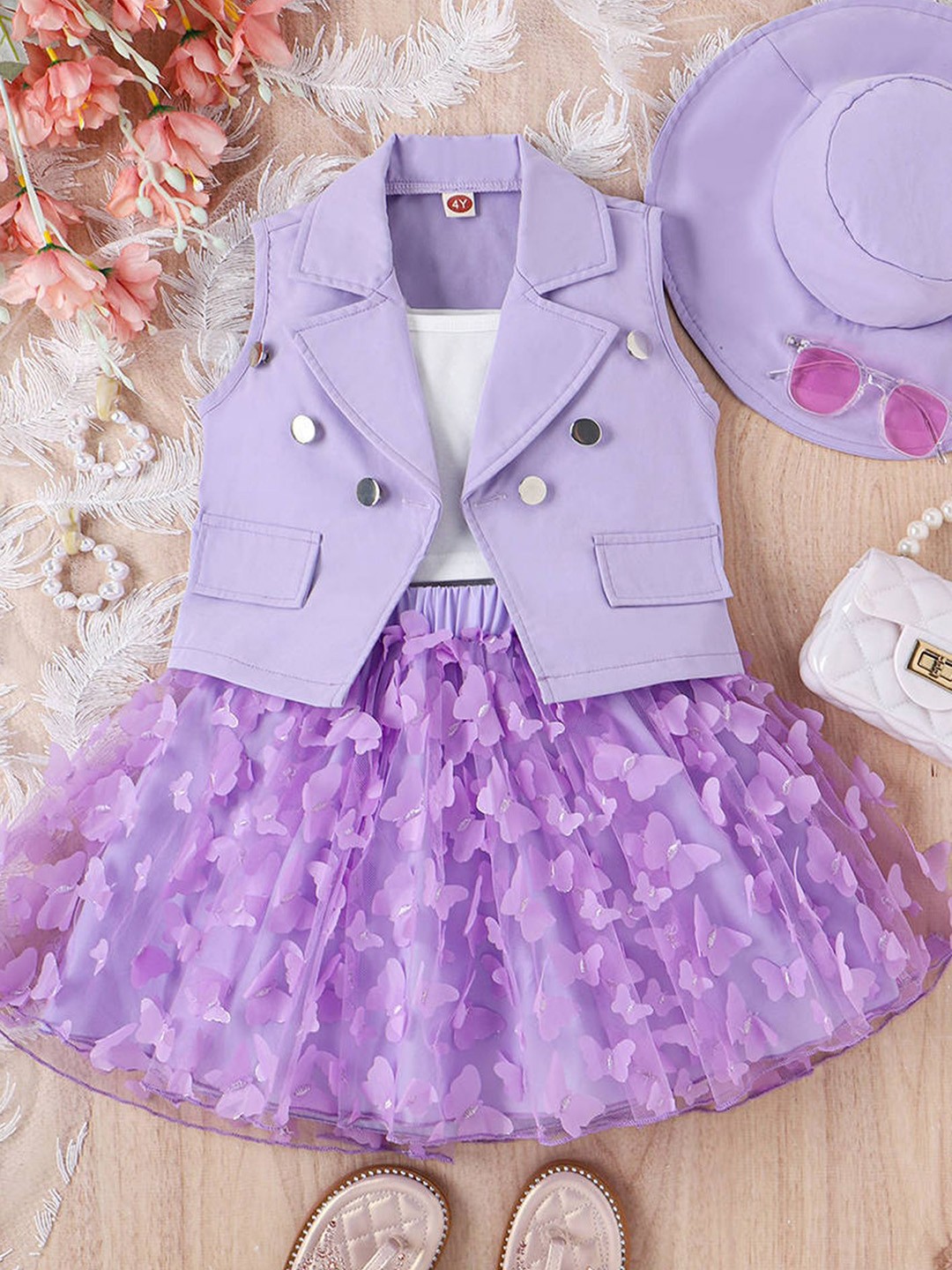 

LULU & SKY Girls Top with Skirt, Purple