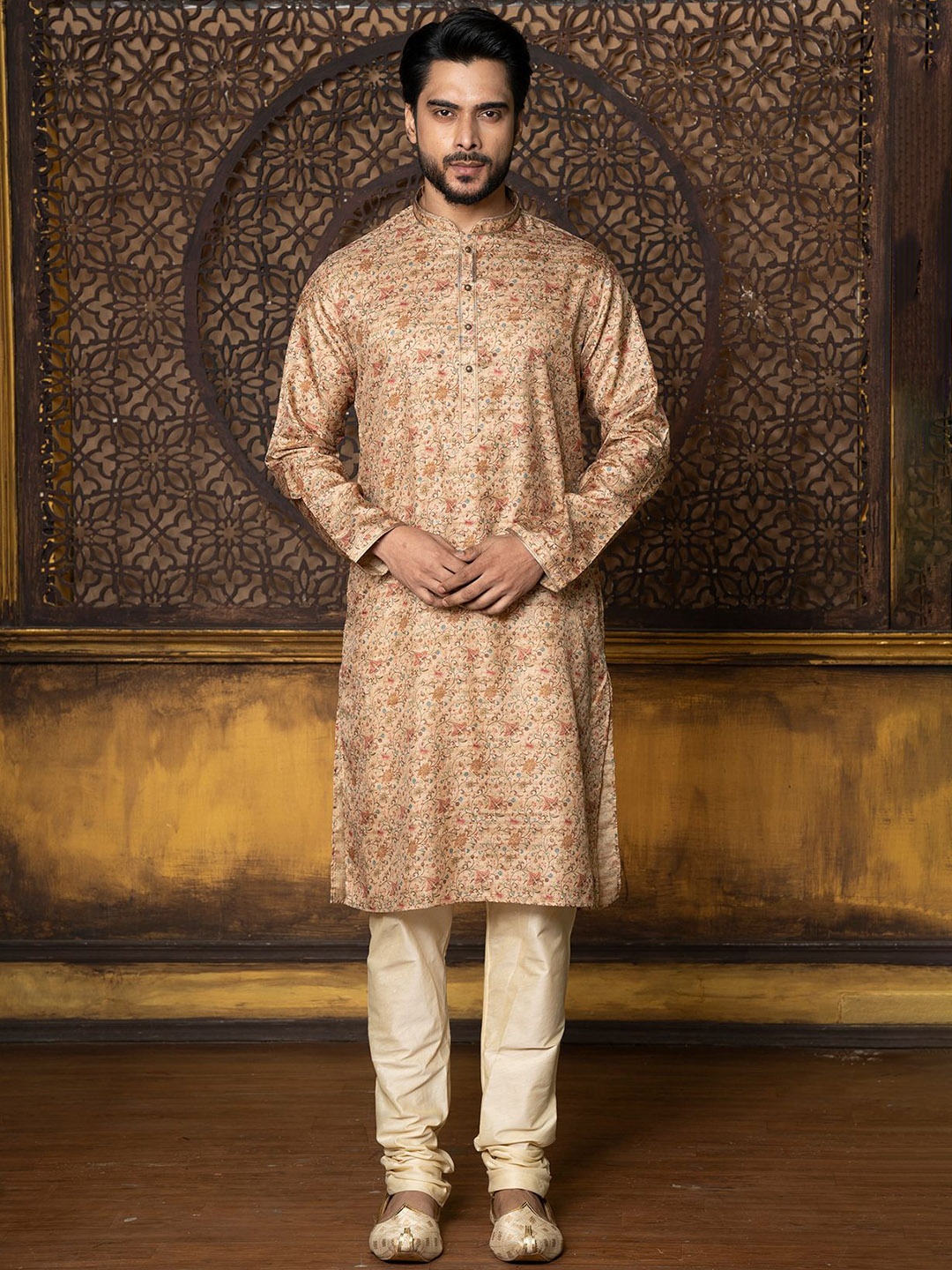 

KHAAS Men Ethnic Motifs Printed Kurta, Brown