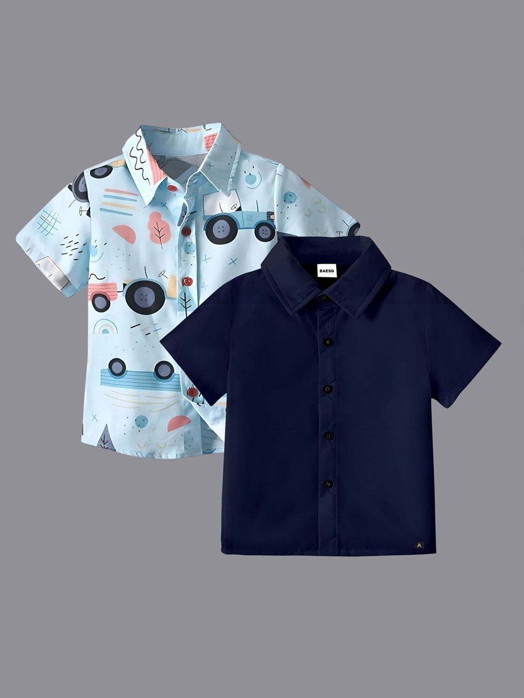 

BAESD Boys Classic Opaque Formal Shirt, Navy blue