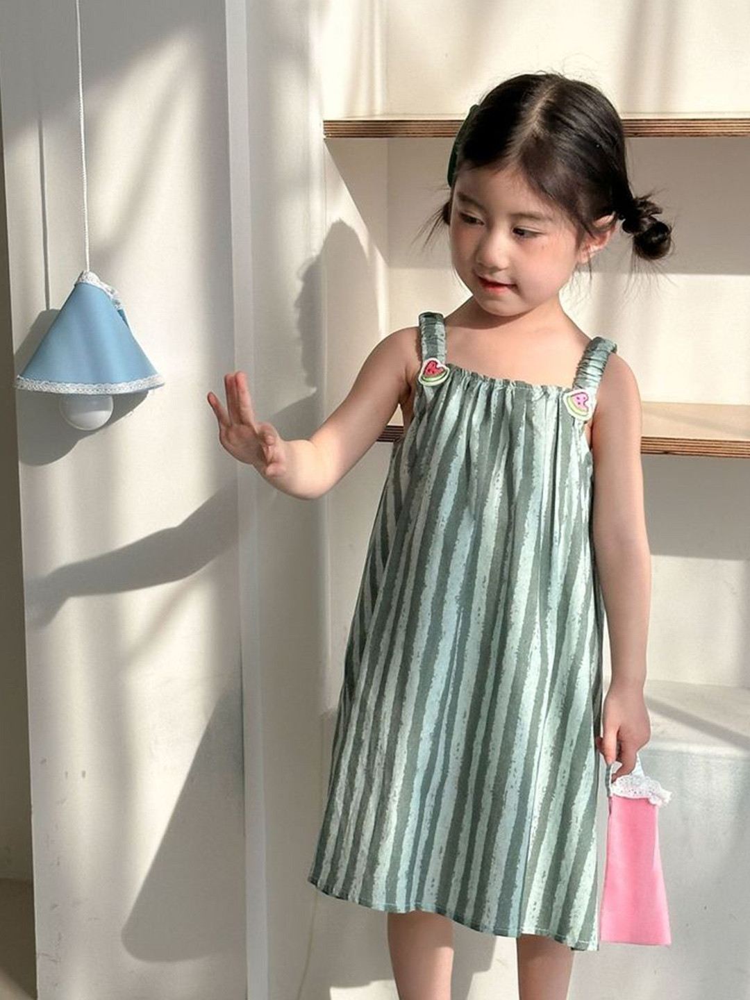 

LULU & SKY Striped A-Line Dress, Green