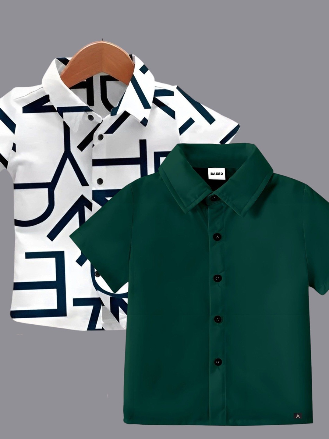 

BAESD Boys Classic Opaque Formal Shirt, Green