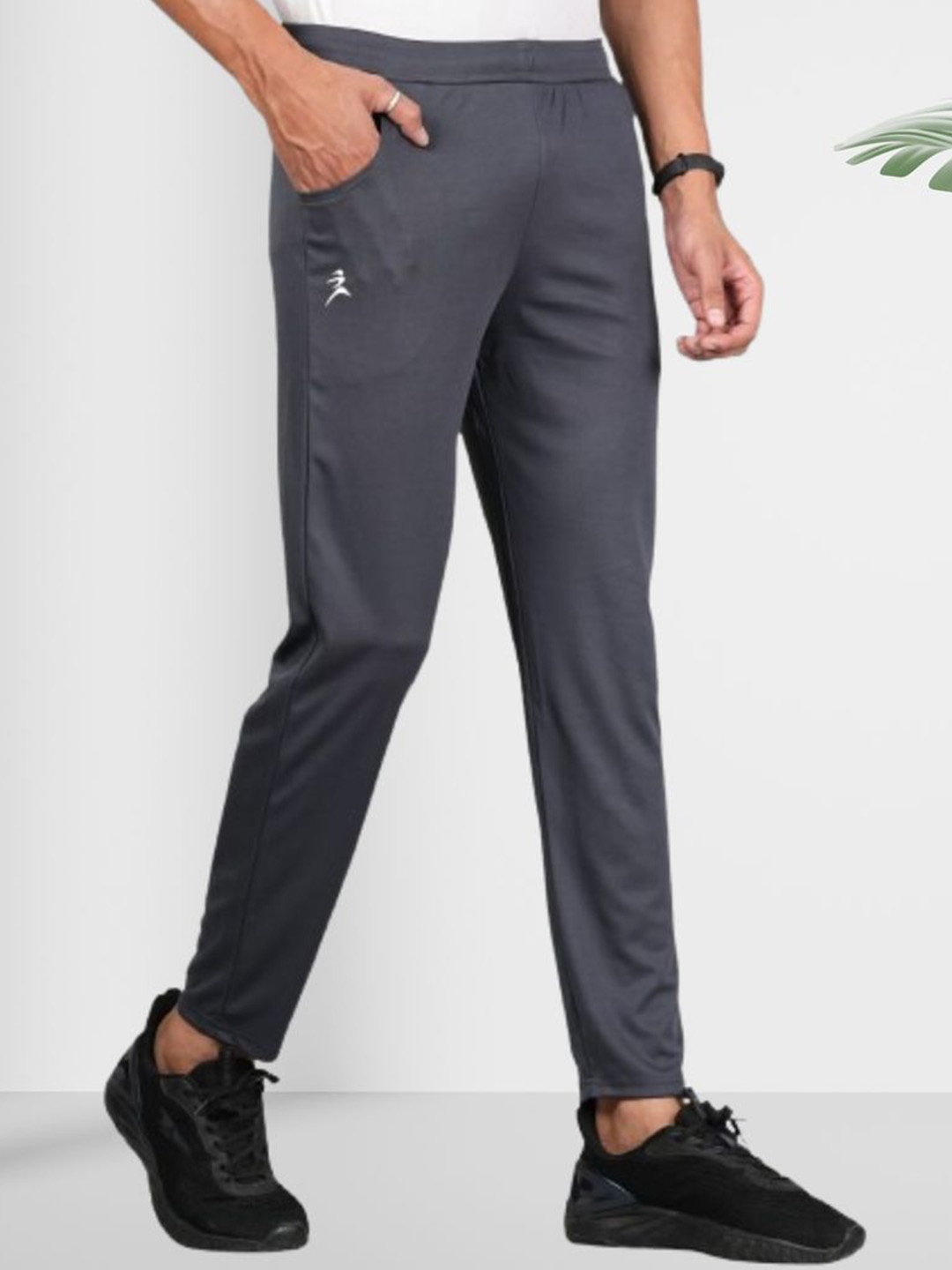 

FICKA Men Logo Printed Track Pants, Grey