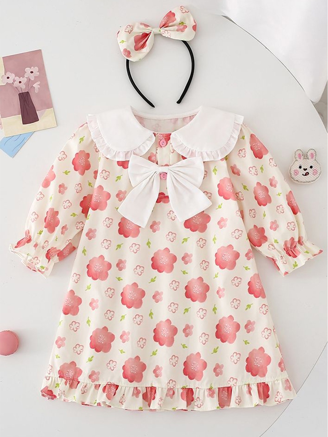 

LULU & SKY Floral Print A-Line Dress, Orange