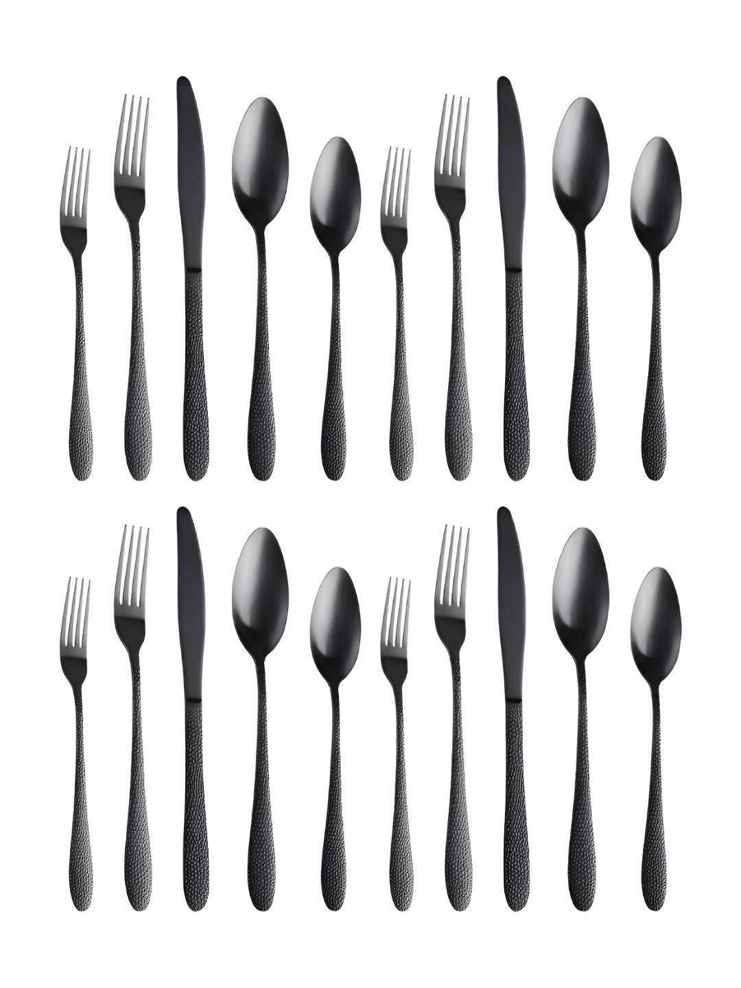 

YELONA Black Silverware Flatware Cutlery Set
