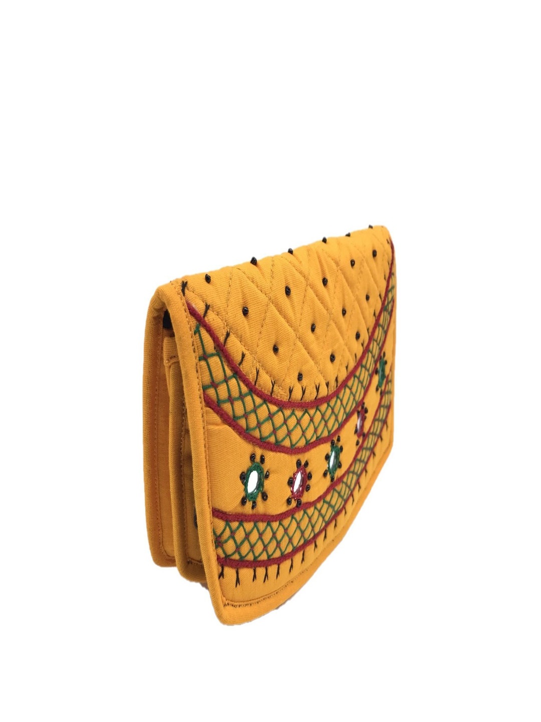 

SriShopify Handicrafts Women Ethnic Motifs Textured Two Fold Wallet, Yellow