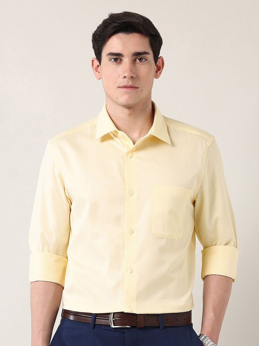 

AD By Arvind Men Classic Slim Fit Opaque Casual Shirt, Yellow