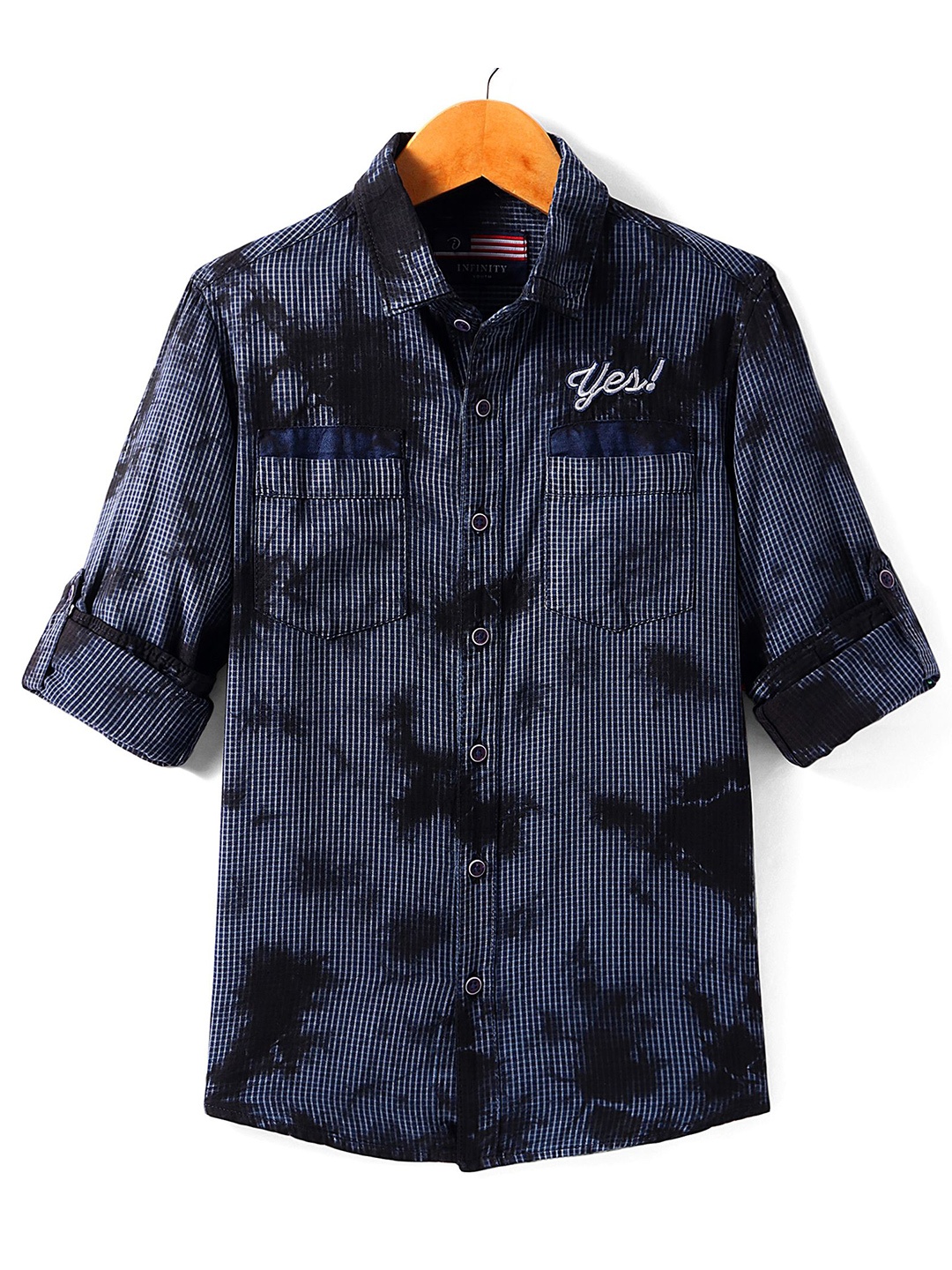 

Infinity Boys Opaque Checked Casual Shirt, Navy blue