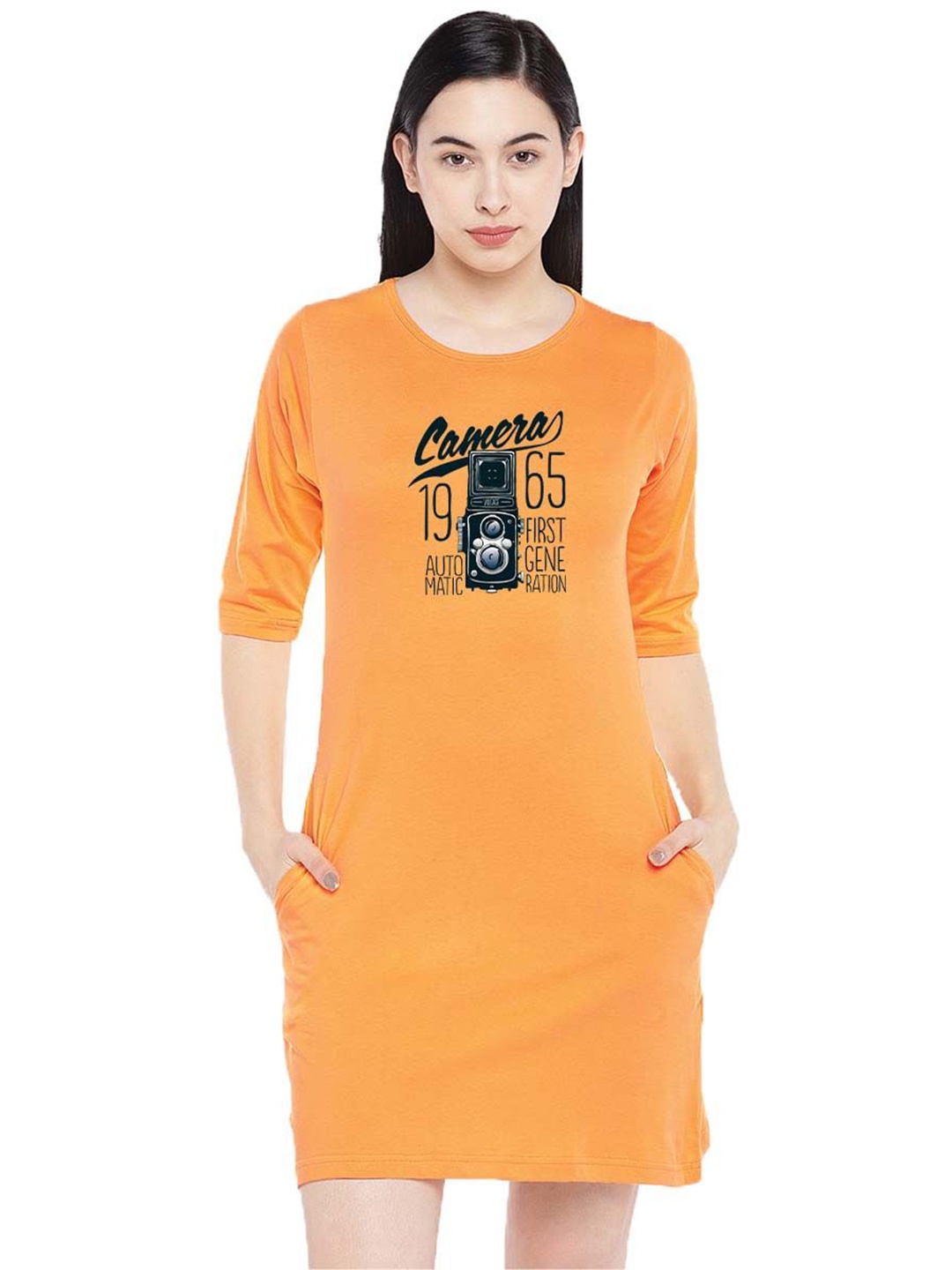 

Moda Rapido Print T-shirt Dress, Yellow