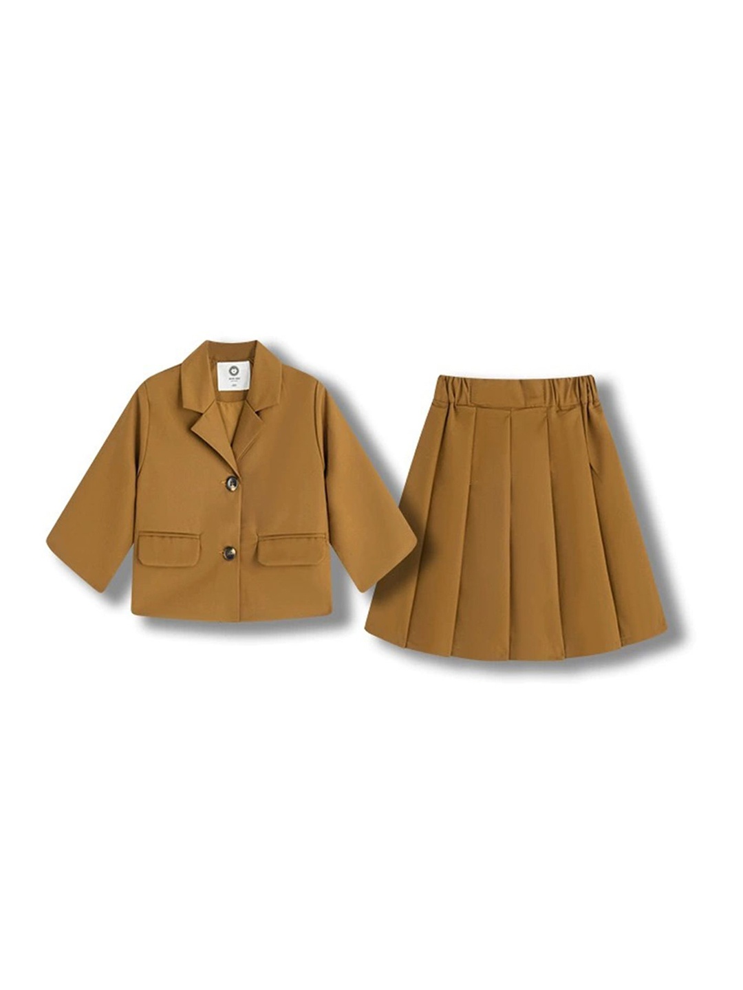 

LULU & SKY Girls Shirt with Skirt, Brown