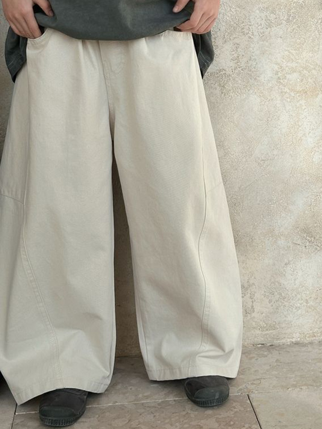 

LULU & SKY Girls High-Rise Chinos Trousers, Beige
