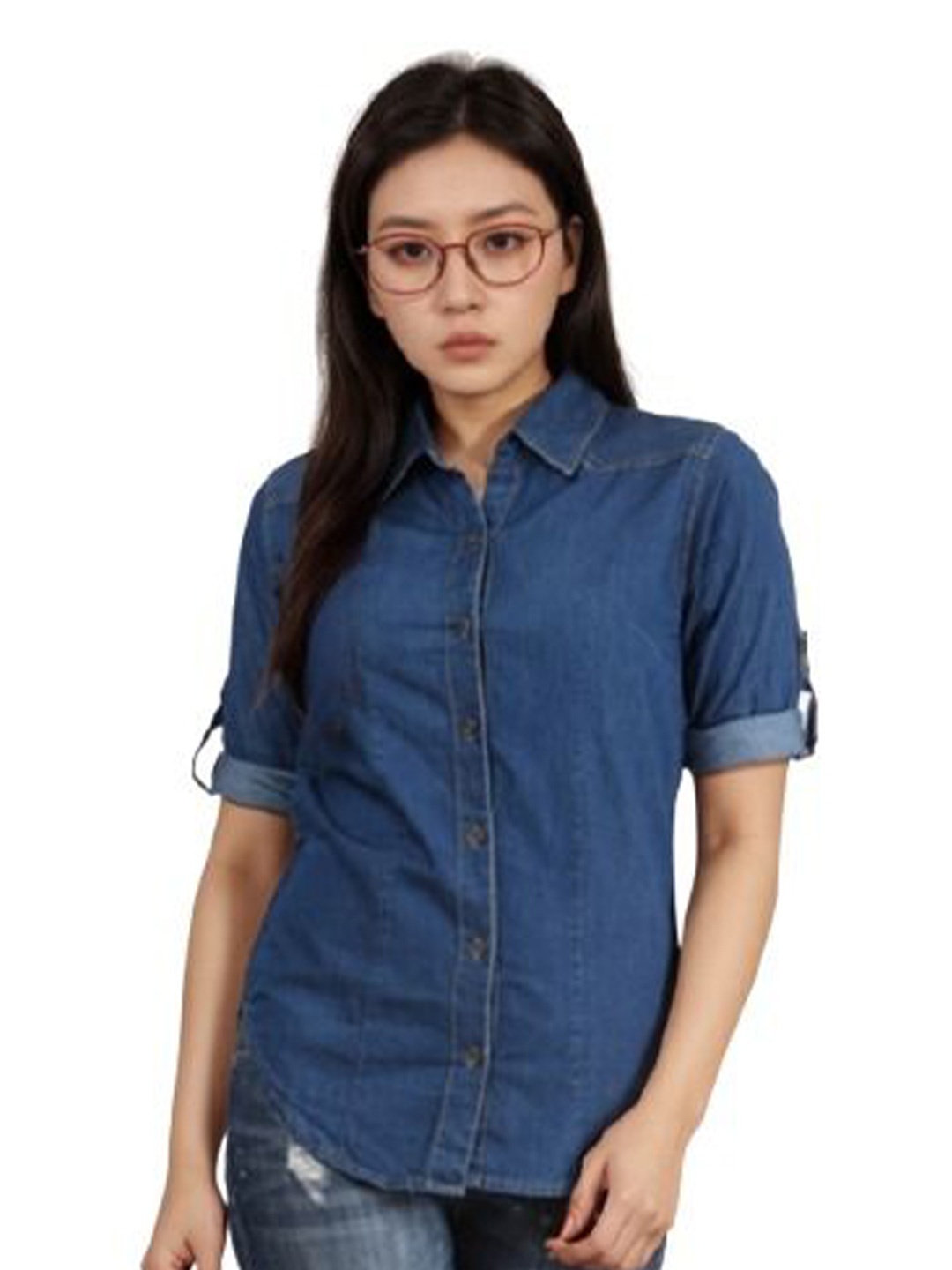 

OOTPTAANG Women Opaque Casual Shirt, Blue