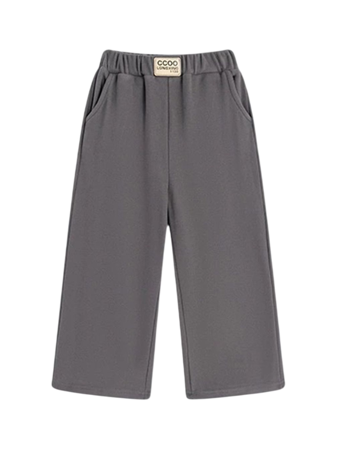 

LULU & SKY Girls Straight Fit High-Rise Trousers, Grey
