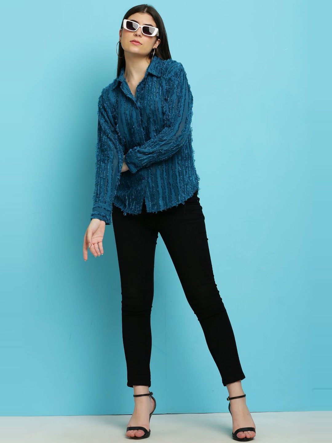 

Houseofchic Women Modern Opaque Casual Shirt, Blue