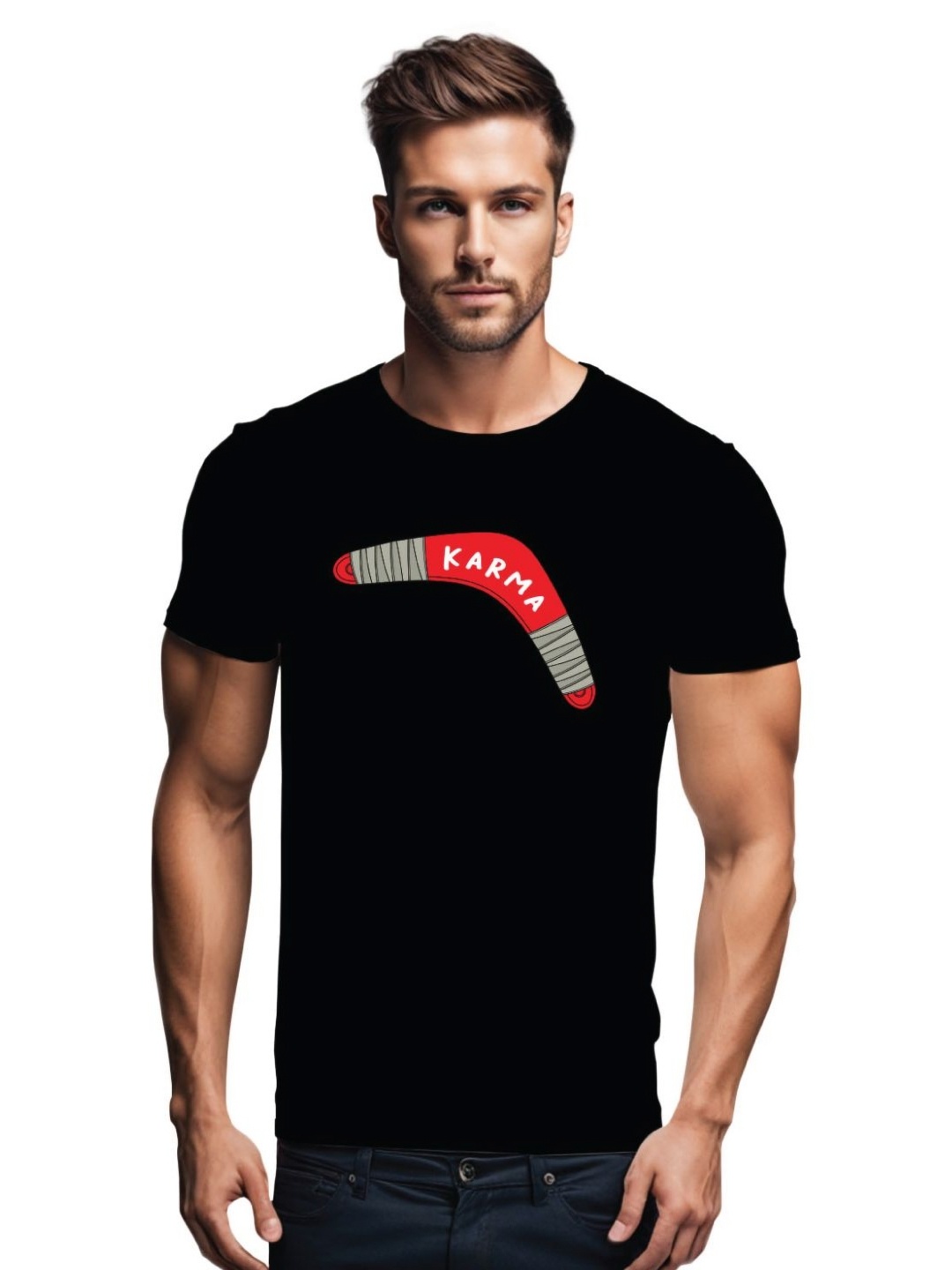 

Tantra Men Printed Applique T-shirt, Black