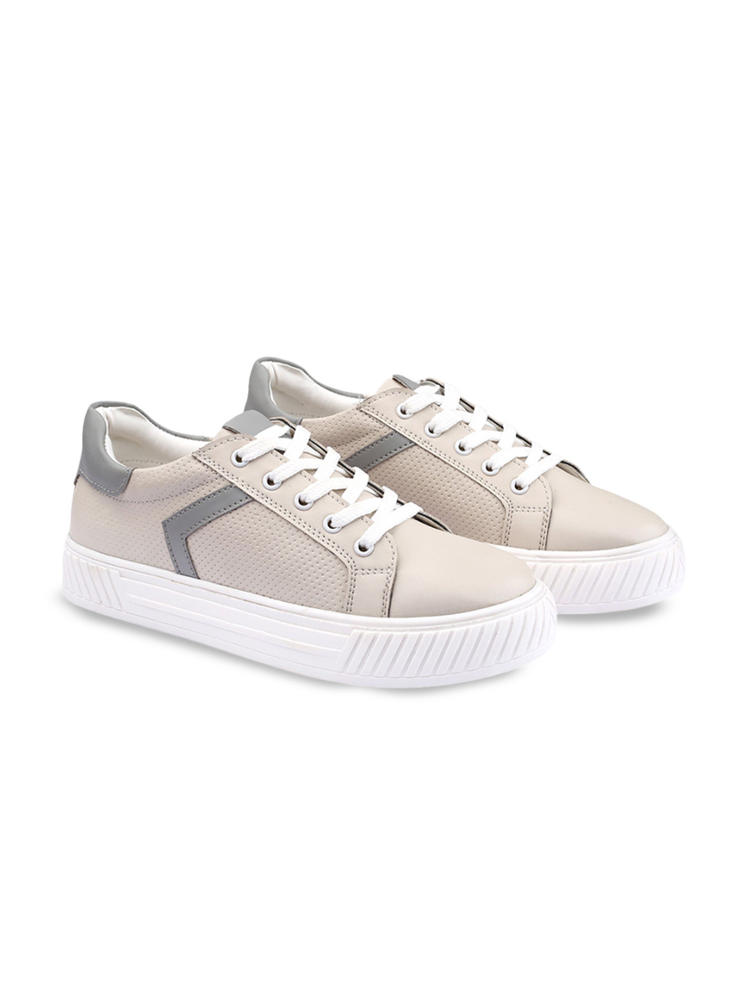 

riffway Women Colourblocked PU Sneakers, Grey