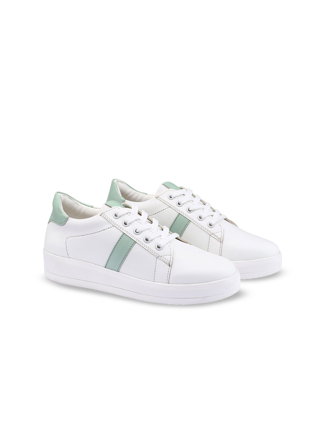 

riffway Women Colourblocked PU Sneakers, White