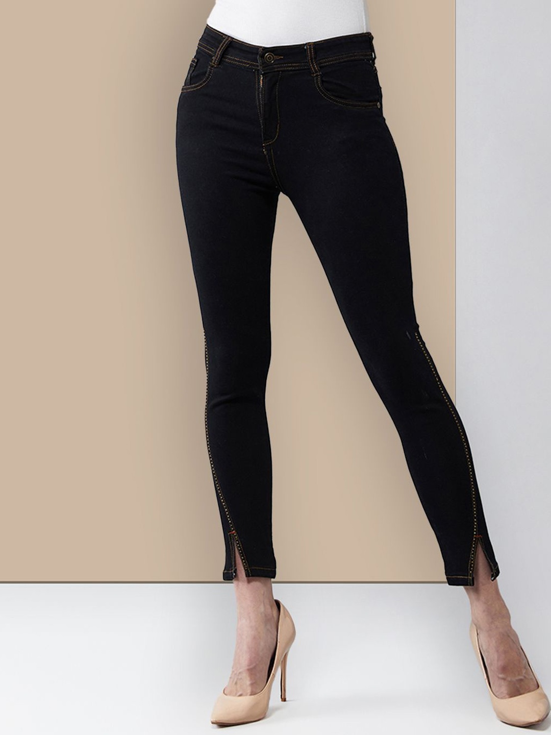 

Chemistry Women Skinny Fit High-Rise Stretchable Jeans, Black