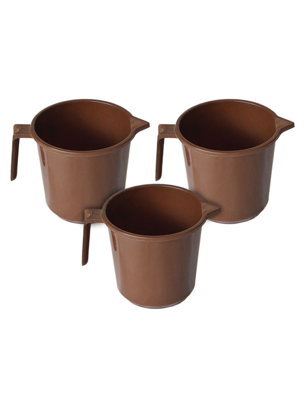 

Kuber Industries Brown 3 piece Solid Plastic Bath Accessories Set