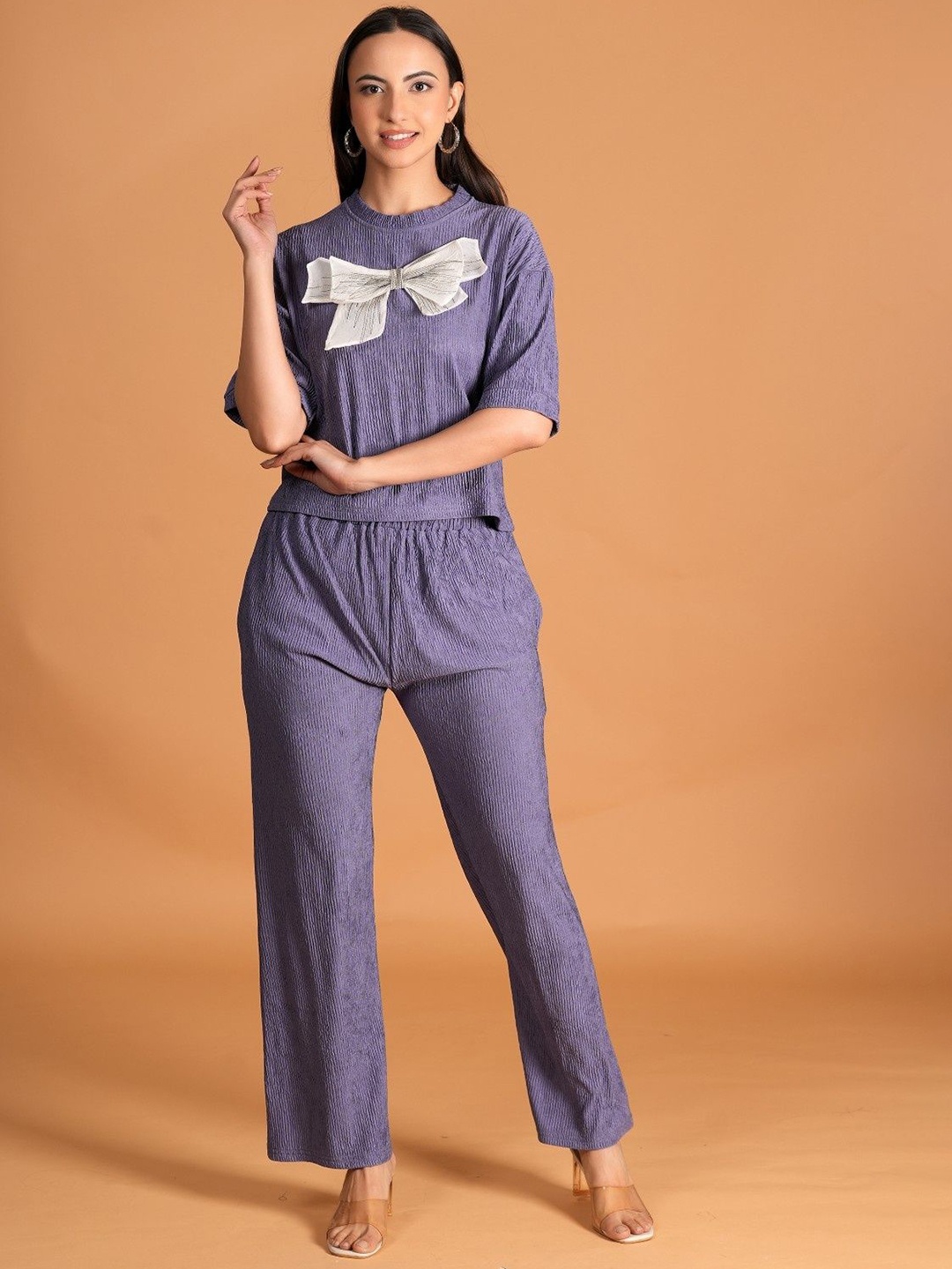 

Dreambe Printed T-Shirt & Trousers Co-Ords Set, Purple