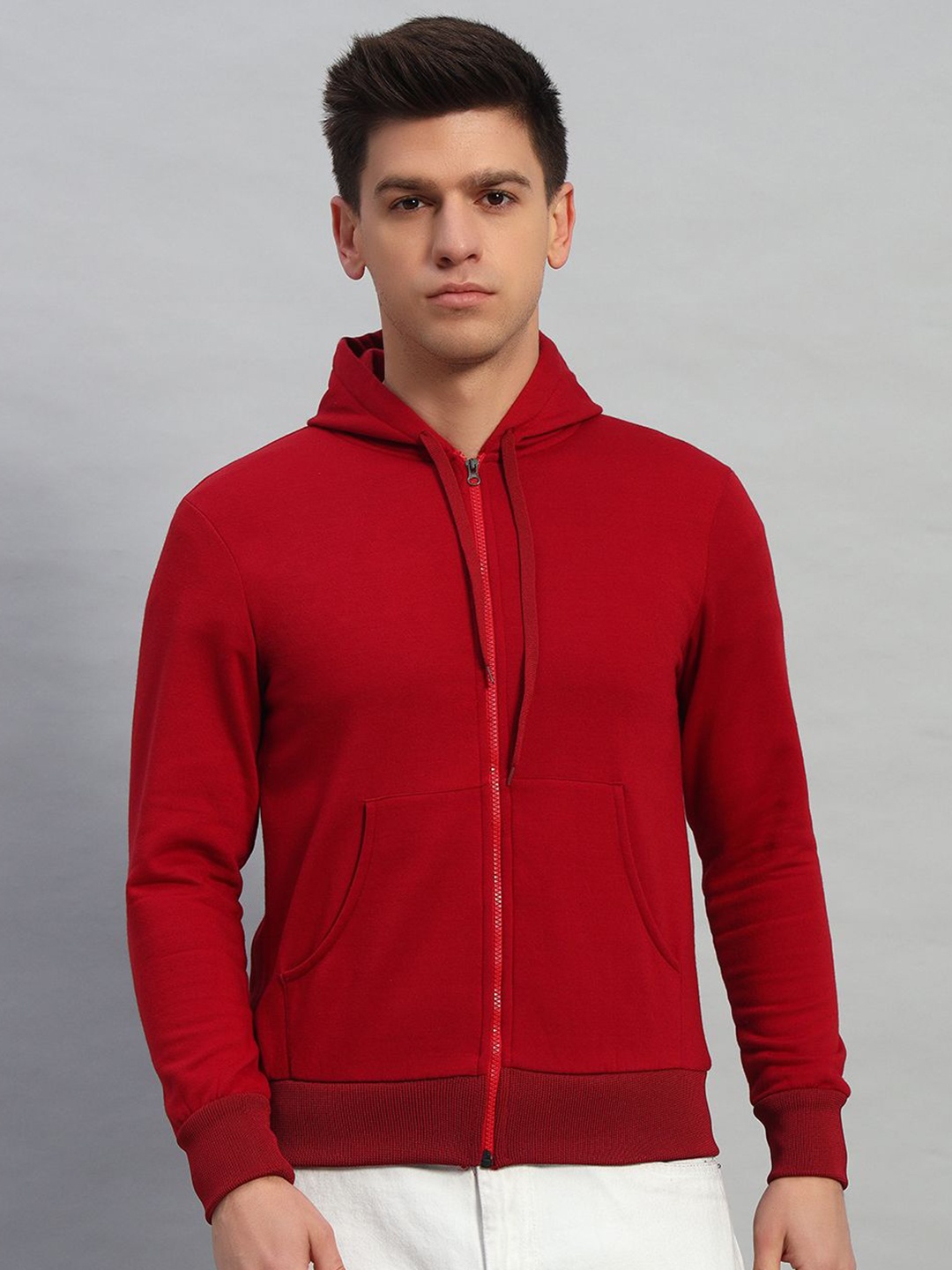 

NATURE CRAFT Men Fleece Lightweight Sporty Jacket, Red