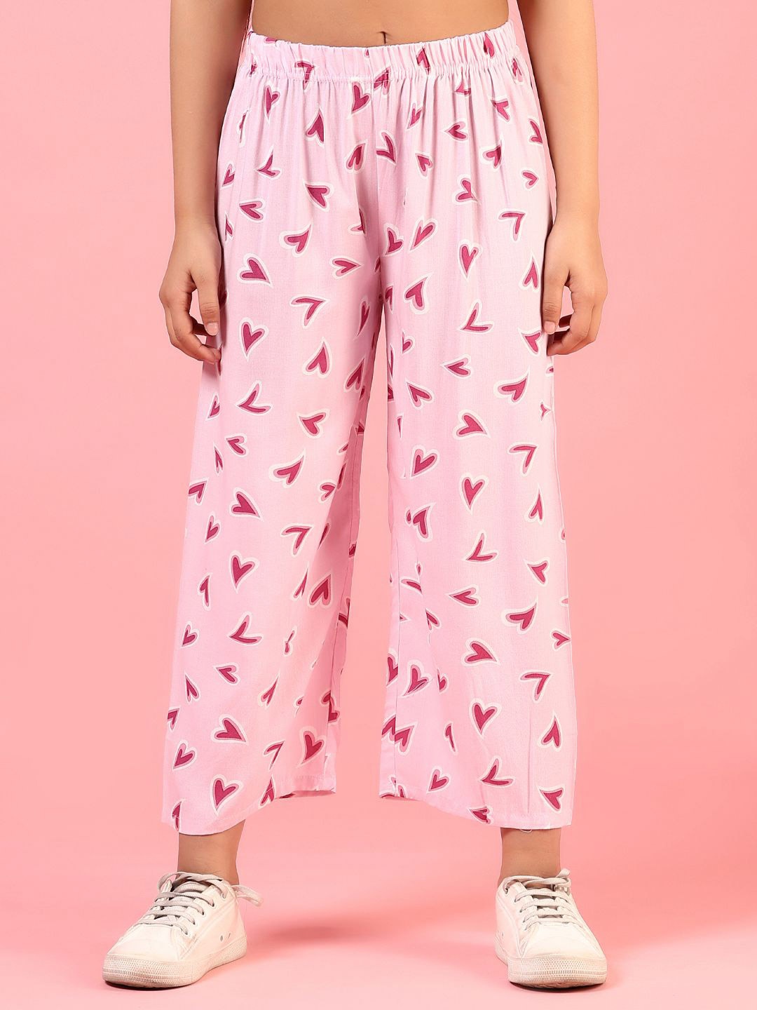 

V-Mart Girls Printed Palazzos, Pink