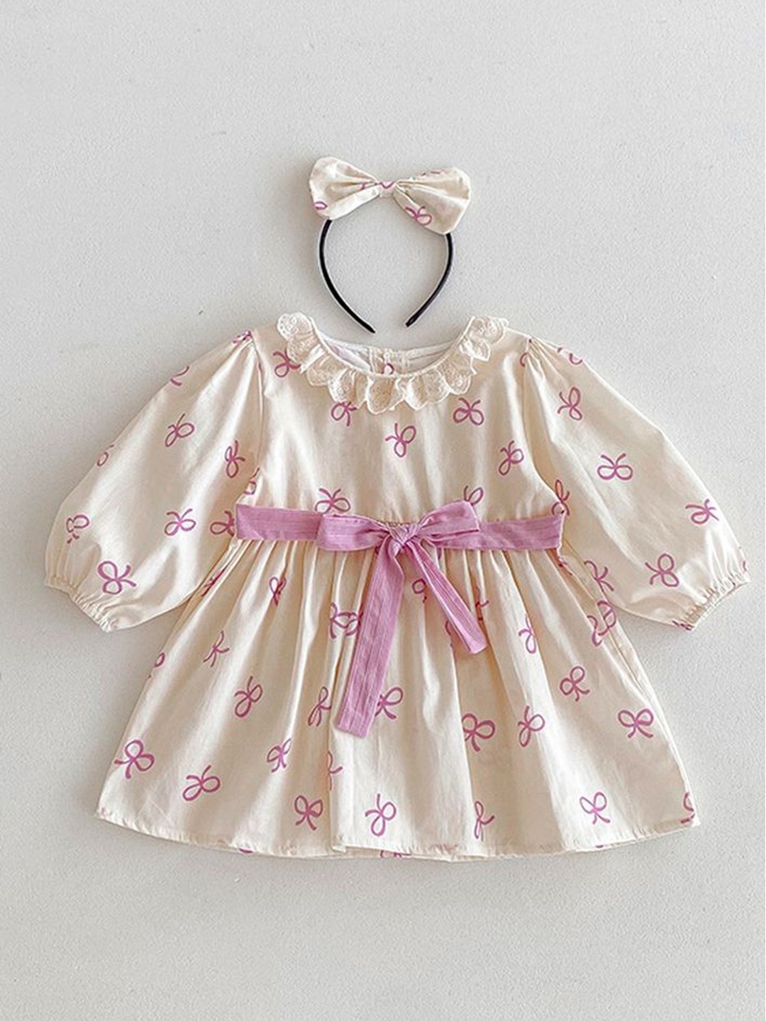 

LULU & SKY Floral Print Puff Sleeve Fit & Flare Dress, Pink