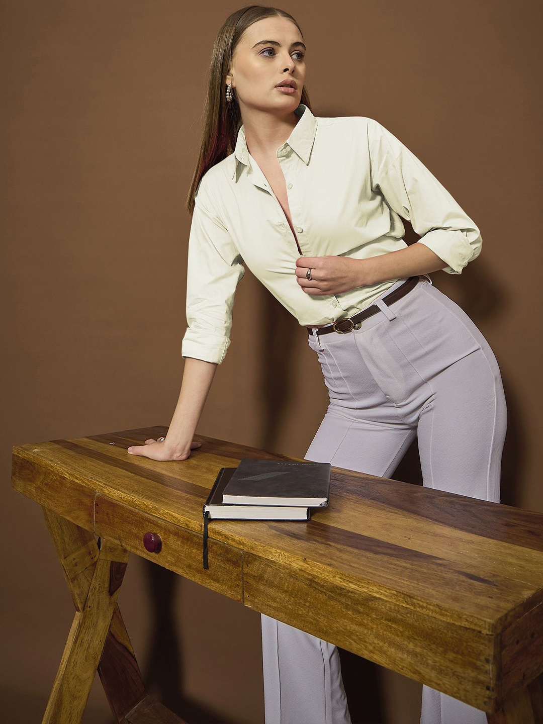 

The Roadster Lifestyle Co Cotton Spread Collar Shirt, White