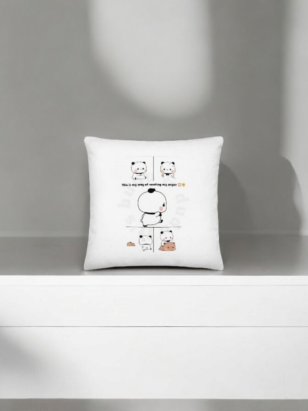 

Anikmart White & Black Printed Square Shaped Pre-Filled Cushion