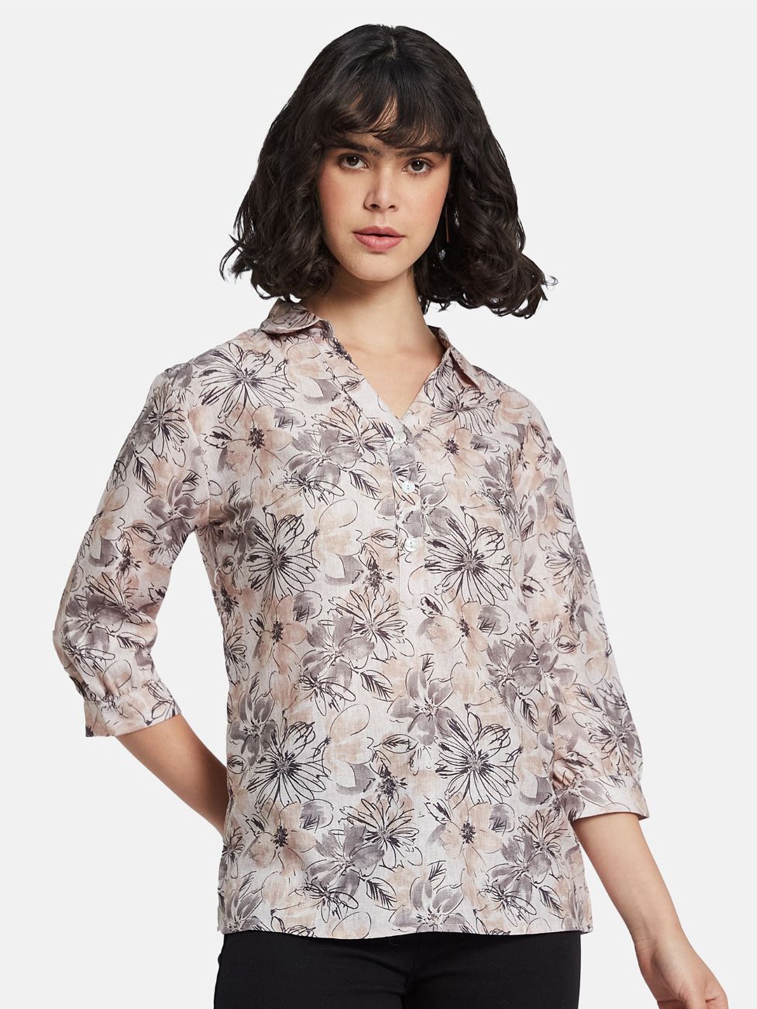 

METTLE Floral Print Cotton Top, Pink