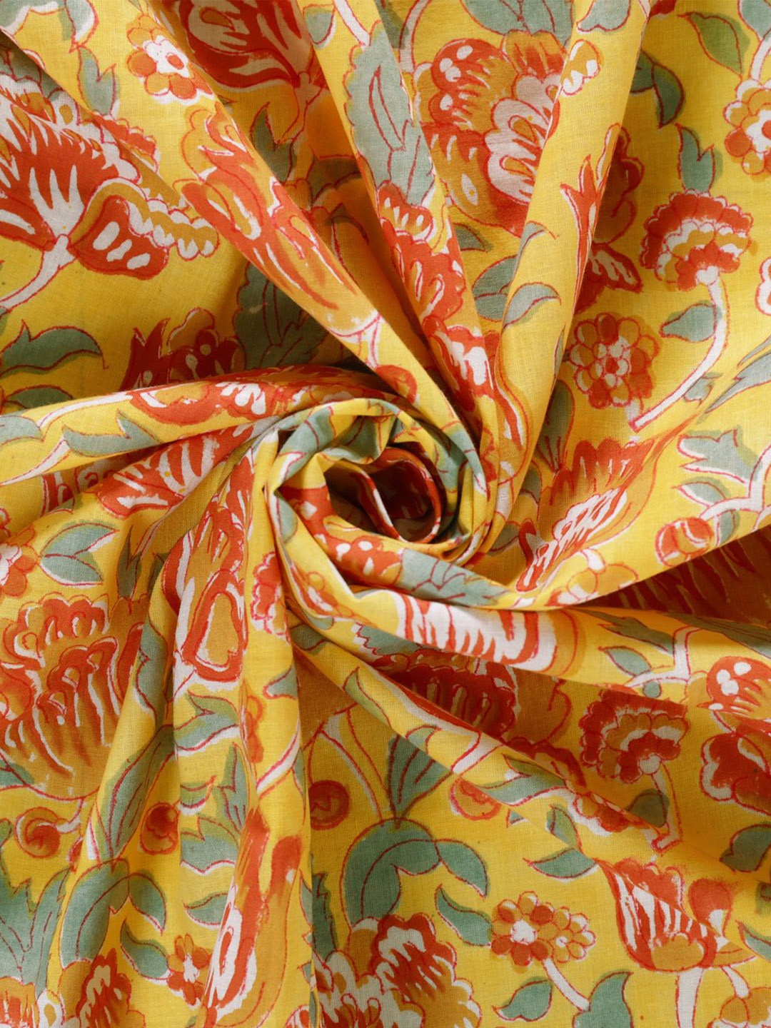 

HANDICRAFT PALACE Printed Pure Cotton Unstitched Dress Material, Yellow
