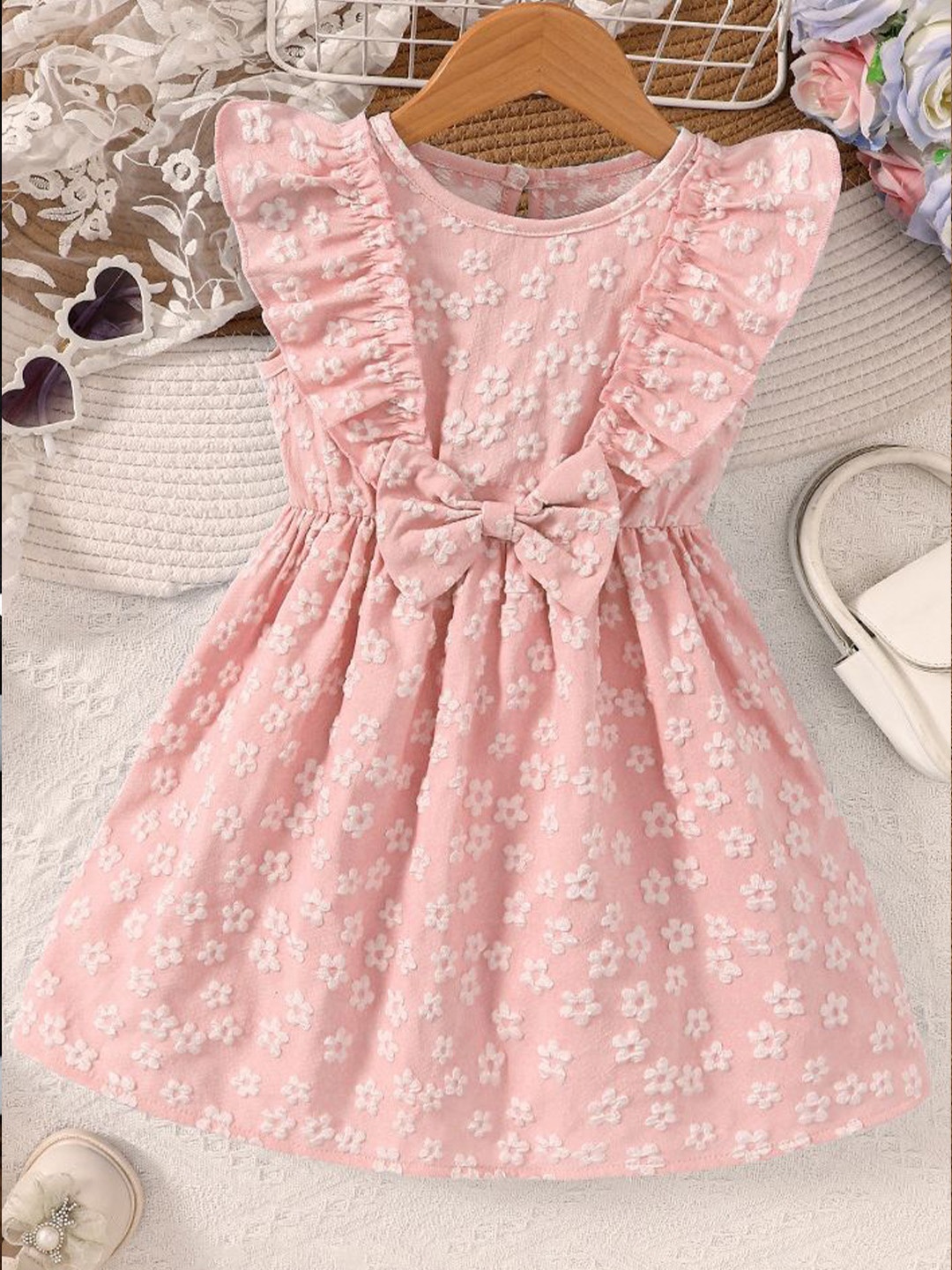 

LULU & SKY Print Fit & Flare Dress, Pink