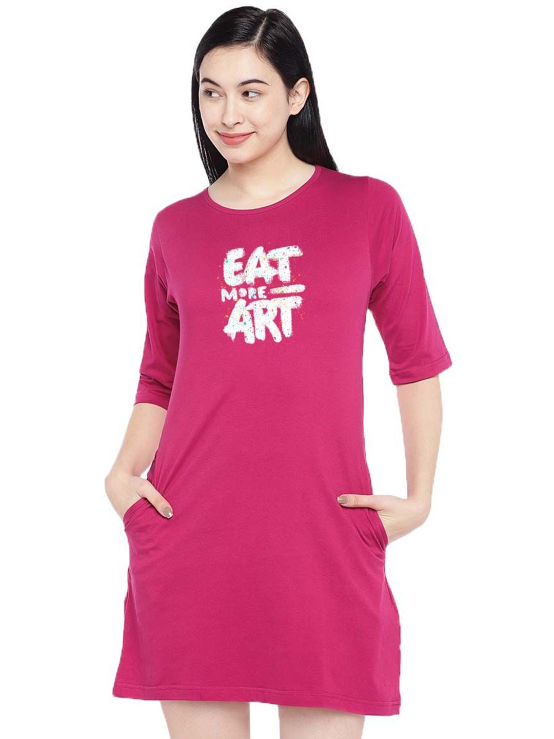 

Moda Rapido Print T-shirt Dress, Pink