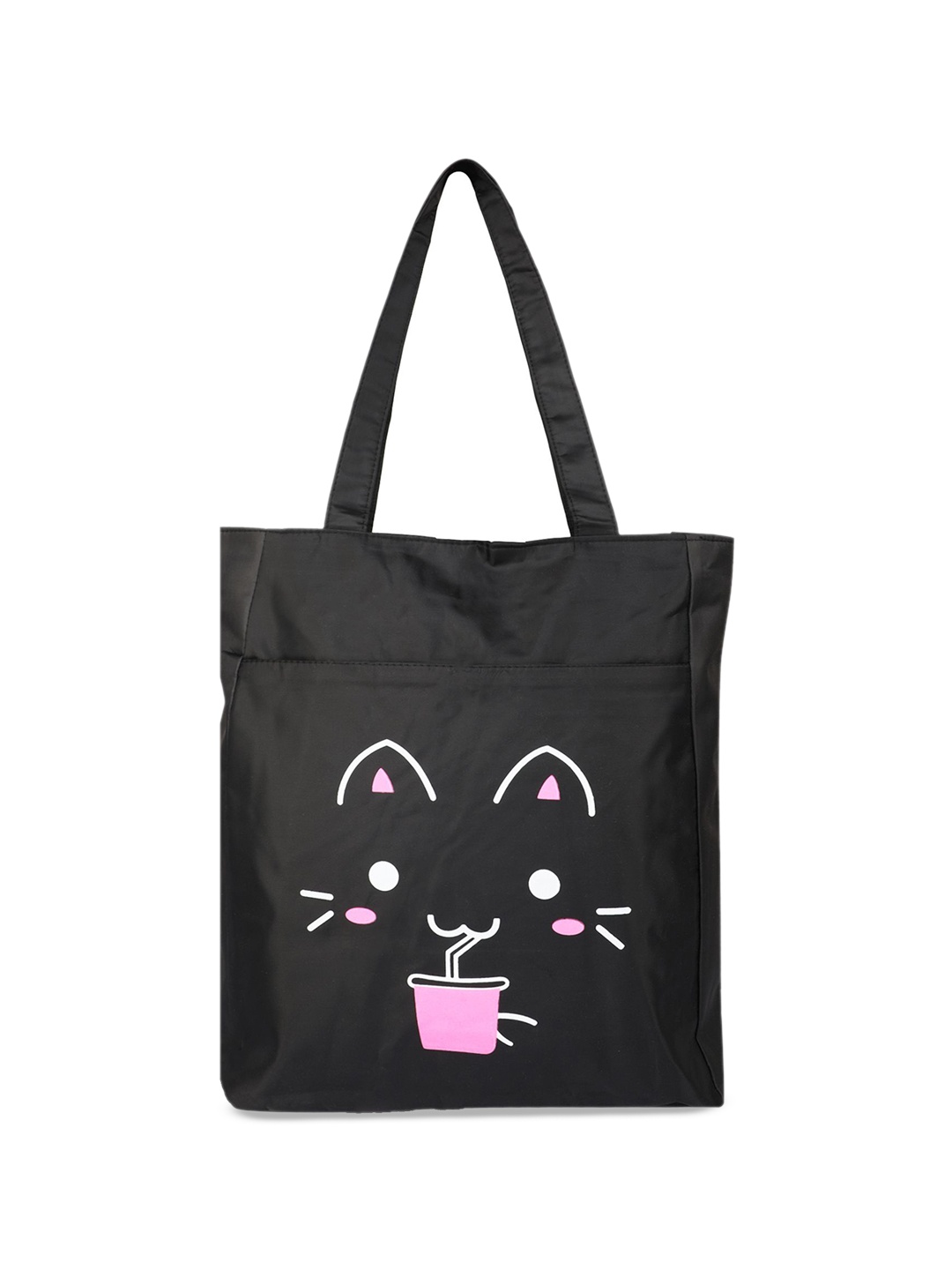 

BAGSWORKS Oversized Structured Tote Bag with Tasselled, Black